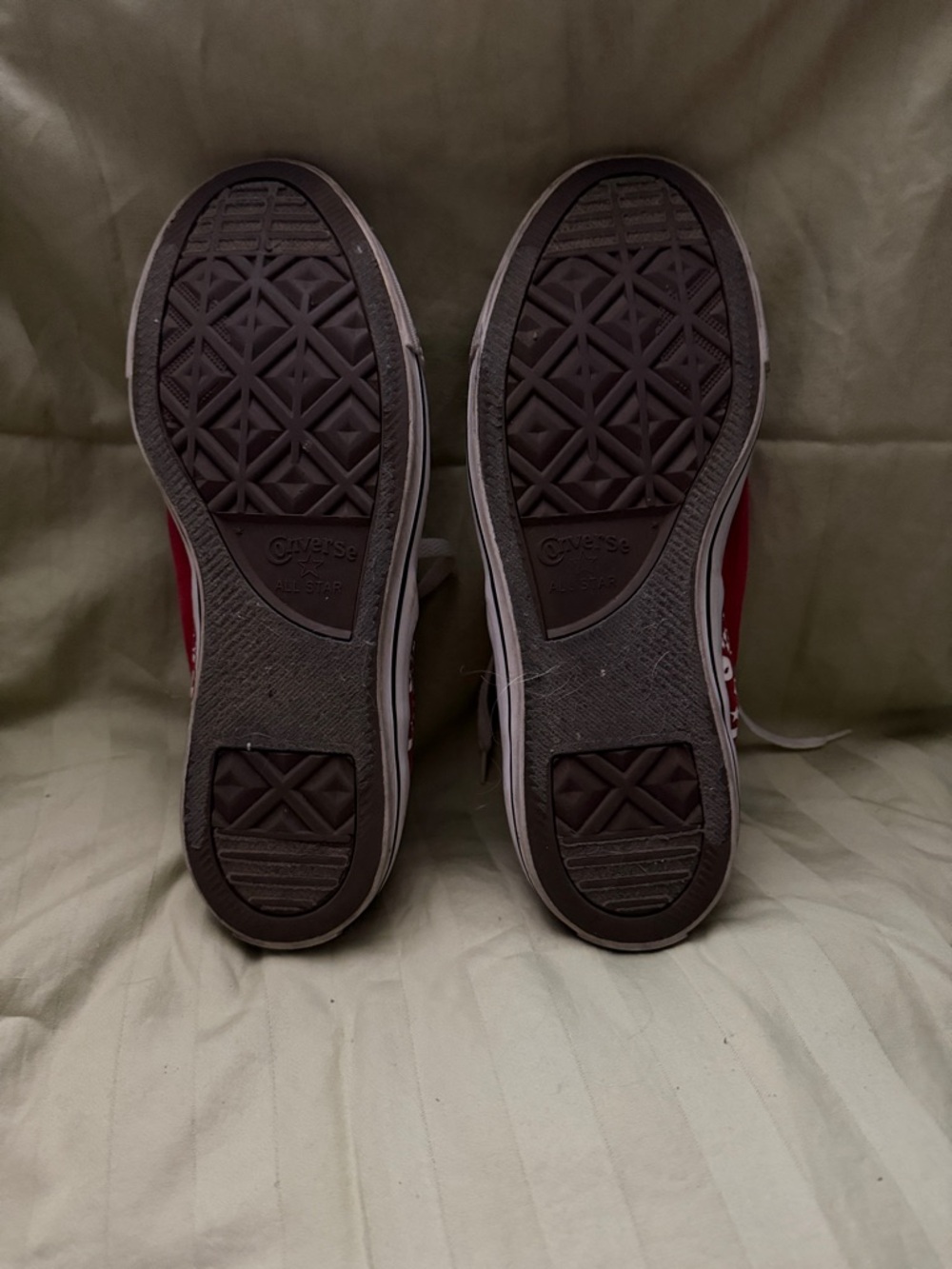 Converse Red and White High-Top Sneakers with Logo Print - Picture 3 of 4
